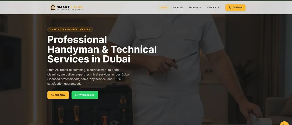 Screenshot of Smart Fixora Technical Services